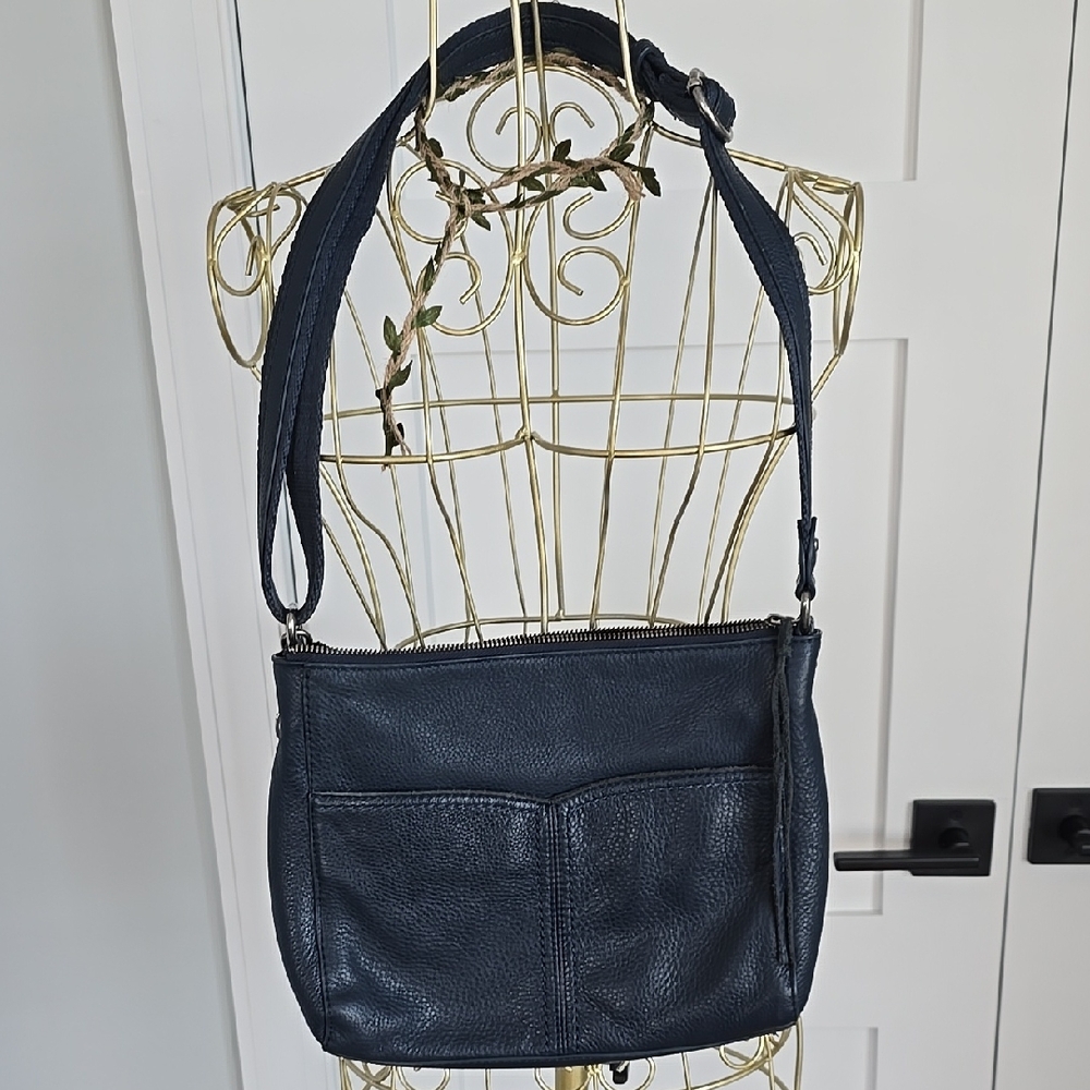 The Sak Navy Leather Crossbody/Shoulder Bag